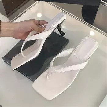 Eilyken, летние модные шлепанцы с открытым носком на клипсе, женские шлепанцы на низком каблуке, пляжные сандалии, женские шлепанцы, туфли-лодочки 35 чёрный