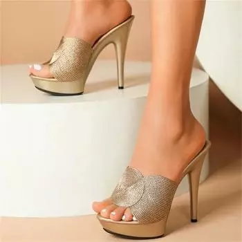 Летние женские тапочки в уличном стиле Eilyken, модные туфли на платформе с открытым носком и тонким высоким каблуком для ночного клуба, вечеринки, выпускного вечера 42 белый