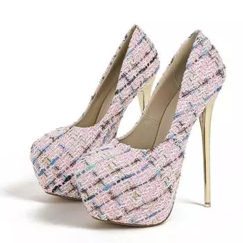 Eilyken модные экстремальные туфли-лодочки на платформе, женские весенние туфли на высоком каблуке-шпильке со сверхвысоким круглым носком, вечерние и свадебные туфли 35 чёрный