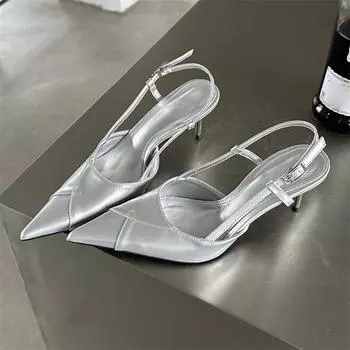 Eilyken, новый дизайн, женские туфли-лодочки на тонком каблуке с острым носком, сандалии в уличном стиле, туфли без каблуков с пряжкой и ремешком для вечеринки, выпускного вечера