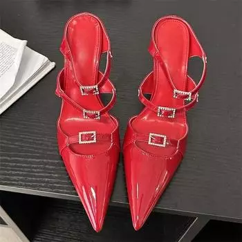 Eilyken пикантные элегантные женские туфли-лодочки с узким ремешком, дизайнерские сандалии на тонком каблуке с острым носком, шлепанцы-мулы с открытой пяткой