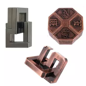 Eitsevn Circle of Wisdom 3D Puzzle Set of 3 Level Surge Игрушка Мудрость Circle of Wisdom для взрослых и детей Тайны Разгадывание Металлическая Игрушка Убийство