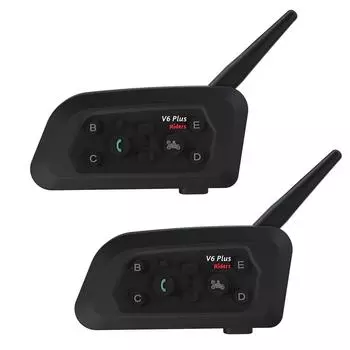 EJEAS V6 Pro Мотоциклетный шлем Домофон 1200M Дуплексная гарнитура для переговорной связи для верховой езды рация для 1PCS чёрный