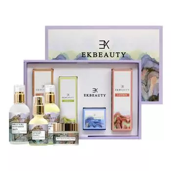 EK Beauty Premium Highly Moisturizing Set из 4 предметов Натуральная косметика, успокаивающая и улучшающая сухую, очень сухую и стянутую кожу, 1 набор