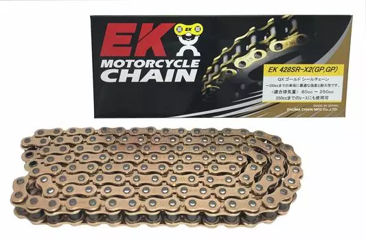 EK QX Ring Seal Chain Gold 108L Clip 428SR-X2 [Semi-Press Joint] -