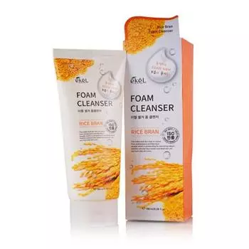 Ekel Очищающая пенка с рисовыми отрубями one