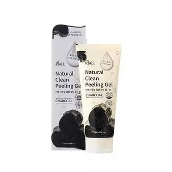 EKEL Пилинг-скатка с экстрактом древесного угля Natural Clean peeling gel Charcoal