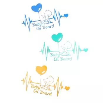 Ekg Baby On Board Наклейка на автомобиль и наклейки для стайлинга автомобиля Наклейка на бампер Ребенок в кузове автомобиля Дверь Окно Виниловая наклейка Декор белый