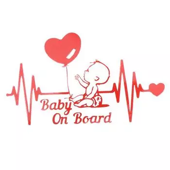 Ekg Baby On Board Наклейка на автомобиль и наклейки для стайлинга автомобиля Наклейка на бампер Ребенок в кузове автомобиля Дверь Окно Виниловая наклейка Декор красный
