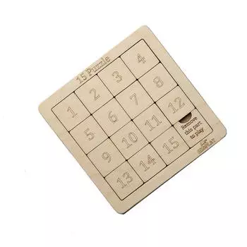 EKOPLAY 15 Puzzle Деревянные числовые пазлы для детей, пазл из 16 предметов для детей от 3 лет One Size коричневый