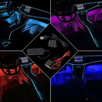 EL провод блок питания неоновый свет автомобильный драйвер окружающего света трансформатор для неоновой полосы освещения аксессуары 3 В 5 В 12 В