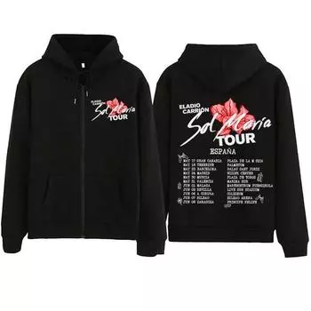 Толстовка с капюшоном на молнии Eladio Carrion 2024 Sol Maria Tour XS чёрный