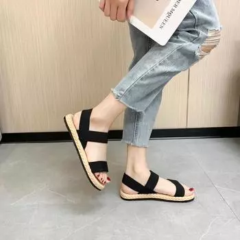 Женские сандалии с эластичной резинкой, летние, легкие и простые, повседневные сандалии, открытые сандалии, женская обувь 36