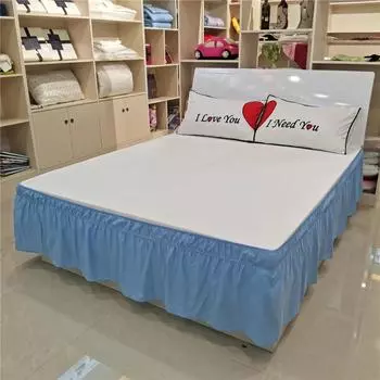 Эластичные оборки для кровати Юбка для кровати с запахом Стильная легкая посадка 15 дюймов с пылезащитными оборками Юбки для кровати по углам Устойчивые к выцветанию 100x200x40cm