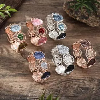 Elastic Buckle Elastic Flower Bangle Women s Hand Bracelet Gifts for Women Girl Style 4