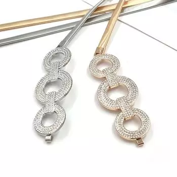 Elastic Gold Chain Belt Female Waist Punk Y2K Silver Metal Belts For Women High Quality Luxury Golden Waistband серебряный