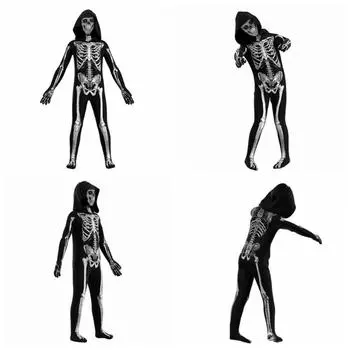 Elastic Halloween Cosplay Costume Polyester Cosplay Clothing Props Smooth Skeleton Costume Cosplay 110cm