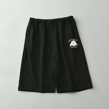 Elastic High Waist Simple Easiest for Match Sports Style with Letters Casual Pants Black L