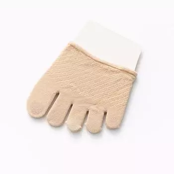 Elastic Invisible Mesh Women Summer Sock Slippers Cotton Half Palm Socks Open Toe Socks Nude-full toes