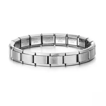 Elastic Italian Starter Charm Bracelet Jewelry Men Bangle Simple Stainless Steel Bracelet Vacation Bracelet