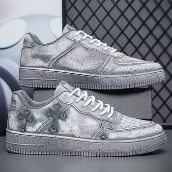 Кроссовки с эластичными шнурками, повседневная универсальная обувь с круглым носком, для активного отдыха, удобная, нескользящая, водонепроницаемая, весна и осень, основной толчок 39 серый