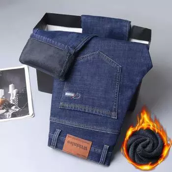 Elastic Velvet Thickened Men s Jeans Straight Loose Casual Big Yards Winter Cotton Fashion Warm Long Trousers 28