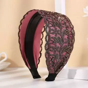 Elastic Wide Edge Hair Hoop Eliminate Hassle Head Wrap Sweet Mesh Flower Headband Wash Face вино красного