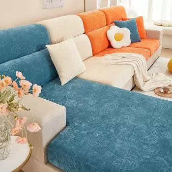 Elastic Wool Skin-Friendly Printed Chenille Sofa Cover All-Inclusive Four Seasons Sofa Seat Cover Cover Universal 50-65cm*50-65cm*5-20cm
