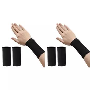 Elastic Wrist Brace Ice Silk Compression Wrist Sleeve for Men Women (Black 12cm)