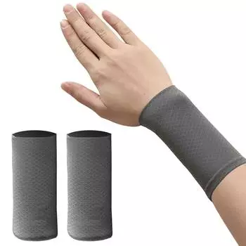 Elastic Wrist Brace Ice Silk Compression Wrist Sleeve for Men Women (Gray 12cm)