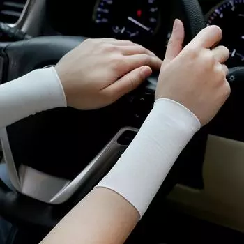 Elastic Wrist Brace Ice Silk Compression Wrist Sleeve for Men Women (White 12cm)