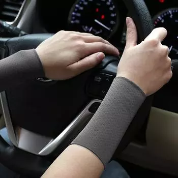 Elastic Wrist Brace Ice Silk Compression Wrist Sleeve for Men Women (Gray 12cm)