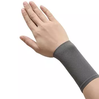 Elastic Wrist Brace Ice Silk Compression Wrist Sleeve for Men Women (Gray 12cm)