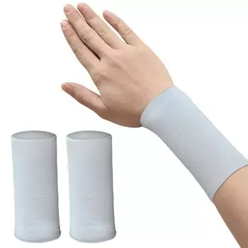 Elastic Wrist Brace Ice Silk Compression Wrist Sleeve for Men Women (White 12cm)
