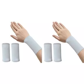 Elastic Wrist Brace Ice Silk Compression Wrist Sleeve for Men Women (White 12cm)