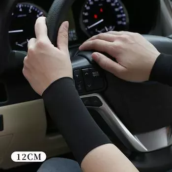 Elastic Wrist Brace Ice Silk Compression Wrist Sleeve for Men Women (Black 12cm)