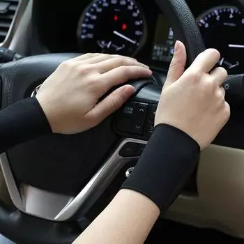Elastic Wrist Brace Ice Silk Compression Wrist Sleeve for Men Women (Black 8cm)