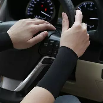 Elastic Wrist Brace Ice Silk Compression Wrist Sleeve for Men Women (Black 12cm)