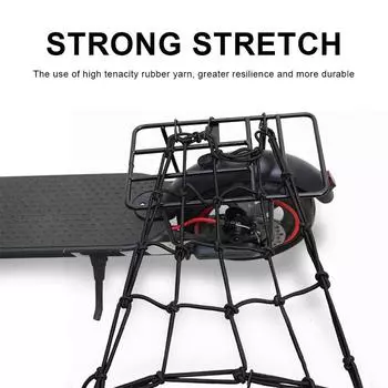 Elasticated Bungee Cargo Luggage Package Net With 6 Hooks For Rear Bicycle Bag Basket Scooters Motorcycle Helmet Cargo Net New зелёный