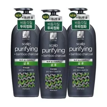 Elastine Bamboo Charcoal Scalp Purification Shampoo, 680ml, 3 pcs.