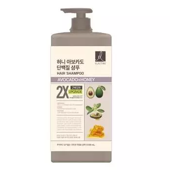 ELASTINE Honey Avocado 2X Протеиновый шампунь 1100 мл / Лечение 700 мл 2 вида, выберите 1 Avocado treatment 700m,