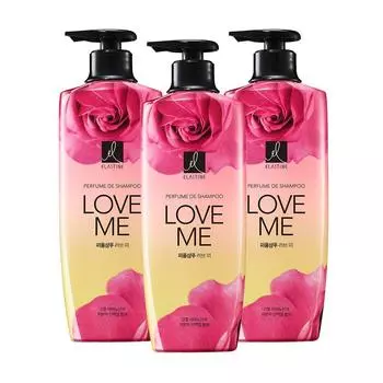 Elastine Perfume de Shampoo Love Me с ароматом персика и фрезии, 600 мл, 3 штуки