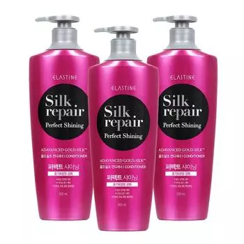 Elastine Silk Repair Gold Silk Perfect Shining Conditioner, 550ml, 3 units