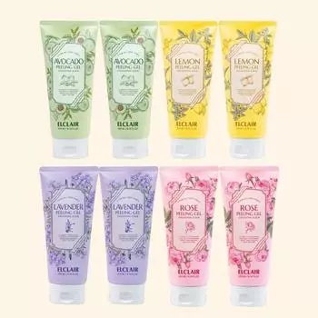 Elclair Peeling Gel Season 2 Mix 2 авокадо + 2 лимона + 2 лаванды + 2 розы, 200 мл, 8 шт.