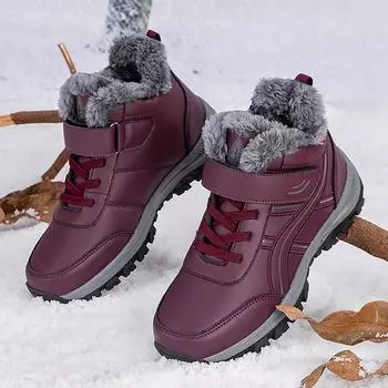 Elderly cotton shoes 2025 new middle-aged and elderly men s and women s velvet thickened warm leather surface waterproof and non-slip mother shoes 38