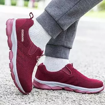 Elderly shoes men s s**t-soled lightweight mesh shoes ****** and autumn sports and leisure middle-aged and elderly walking old ******* cloth shoes 36