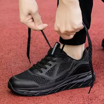 Elderly shoes women s autumn rubber non-slip mother shoes soft-soled sports middle-aged and elderly father walking shoes fly-woven mesh shoes 36