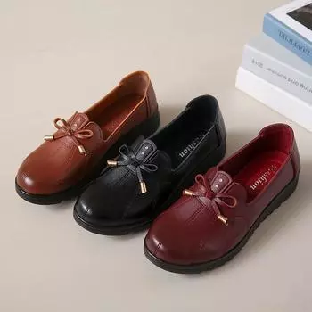 Elderly shoes women s spring and autumn mother shoes soft-soled women s comfortable leather shoes flat-soled work single shoes non-slip lightweight 35