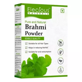 Elecious Naturals Brahmi Powder для роста волос 100% натуральный, без консервантов, помогает уменьшить выпадение волос, усиливает рост волос для всех типов волос 200 г 7 oz