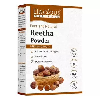 Elecious Pure Reetha Powder для роста волос Идеально подходит для волос, лица и кожи. Порошок мыльного ореха. 100% чистый и натуральный, без химикатов, без консервантов. 200 г 200g